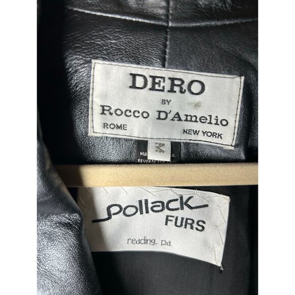Dero by Rocco D'Amelio Women's metallic black, Leather Long Coat, M the matrix - Picture 10 of 13